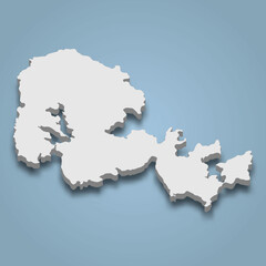 3d isometric map of Orkney Mainland is an island in Scotland