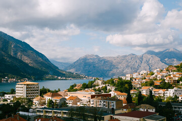 Fototapeta na wymiar Panoramic view of old town Kotor, Montenegro