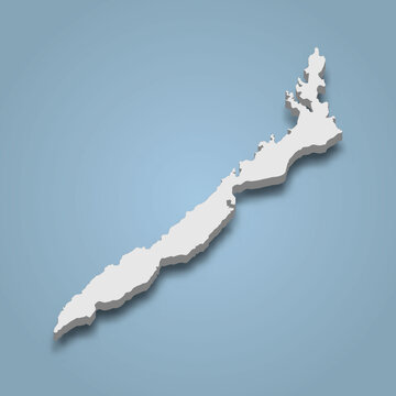3d isometric map of Palawan is an island in Philippines
