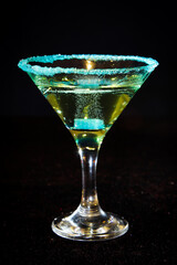 Green Martini Coctail with sugar