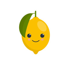 smiling lemon. vector illustration. cute positive citrus.