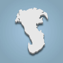 3d isometric map of Polillo is an island in Philippines