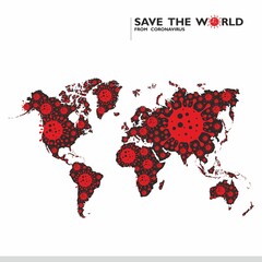 COVID 19 Spreading Globally. Save The World From Coronavirus - Vector