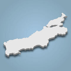 Obraz premium 3d isometric map of Rote is an island in Indonesia