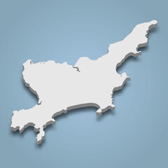 Fototapeta premium 3d isometric map of Santo Amaro is an island in Sao Paulo