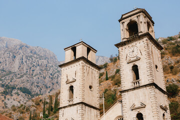 Fototapeta na wymiar Chapel of the tower of the Cathedral of St. Tryphon in the old town of Kotor in Montenegro