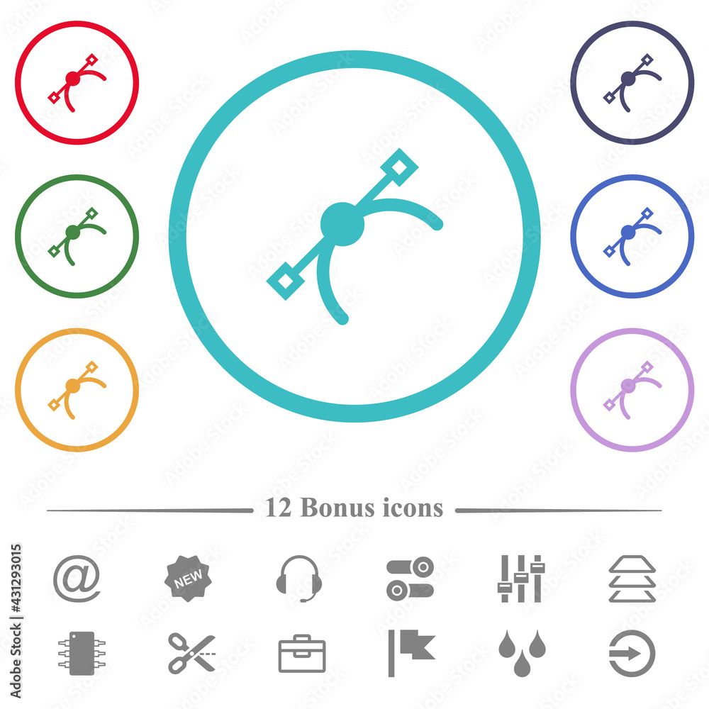 Poster vector symbol flat color icons in circle shape outlines