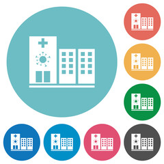 Covid Hospital flat round icons