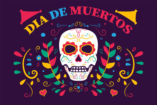 dia de muertos. day of the death. greeting card