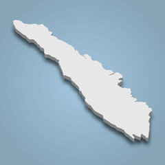 Obraz premium 3d isometric map of Sumatra is an island in Indonesia
