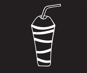 Vector beverage illustration with handwritten glass of drink