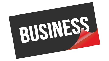 BUSINESS text on black red sticker stamp.