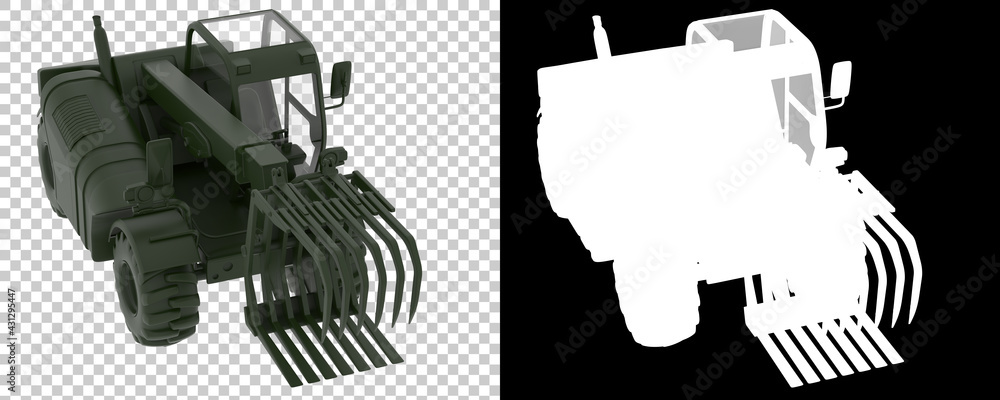 Poster forest machine isolated on background with mask. 3d rendering - illustration