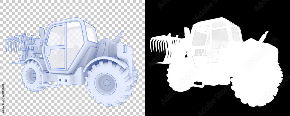 Poster forest machine isolated on background with mask. 3d rendering - illustration