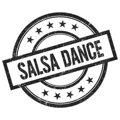 SALSA DANCE text written on black vintage round stamp.