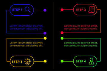 Business process. Gradient step by step. Vector business template for presentation. Business process