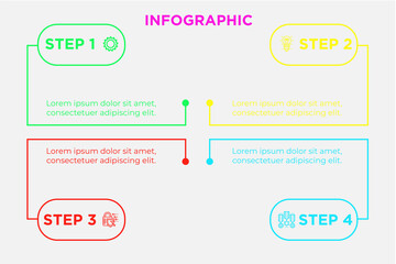 Business process. Gradient step by step. Vector business template for presentation. Business process