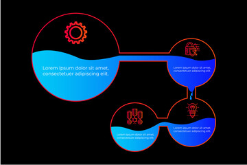 Business process. Gradient step by step. Vector business template for presentation. Business process