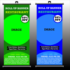 roll up brochure flyer banner design vertical template vector, abstract geometric background, modern x-banner and flag-banner,rectangle size.