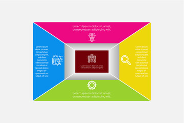 Business process. Gradient step by step. Vector business template for presentation. Business process