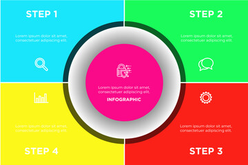 Business process. Gradient step by step. Vector business template for presentation. Business process