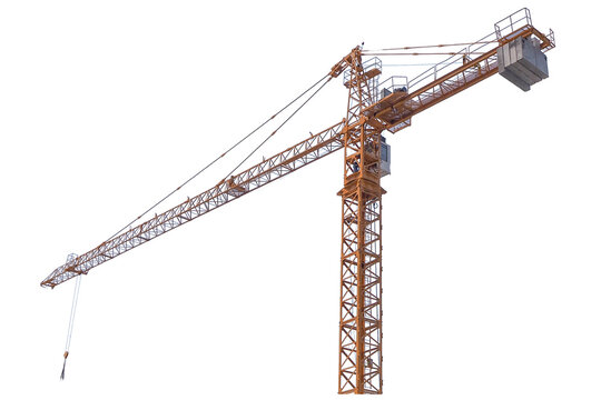 Tower crane for construction isolate on white background.