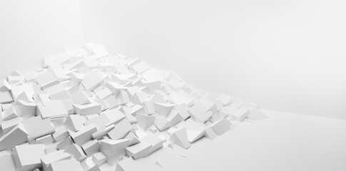 Abstract white cubes background.