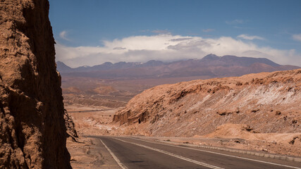 Empty road on desert in sunny day