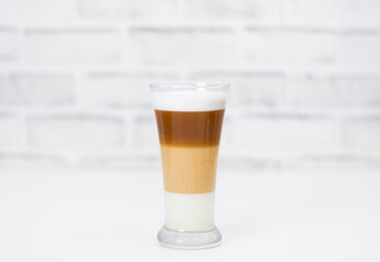 Coffee latte milk froth the hot drink