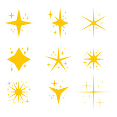 Shiny stars sparkle, glitter light star, and sparkle elements  , isolated on white  background,  Vector Illustration EPS 10