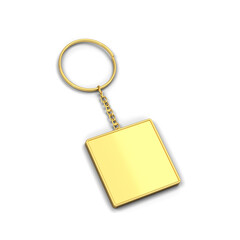 Blank golden keychain mockup