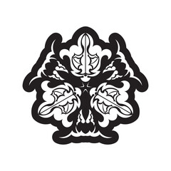 Circular ornament, filled silhouette. Good for menus, tattoos, prints and postcards. Vector