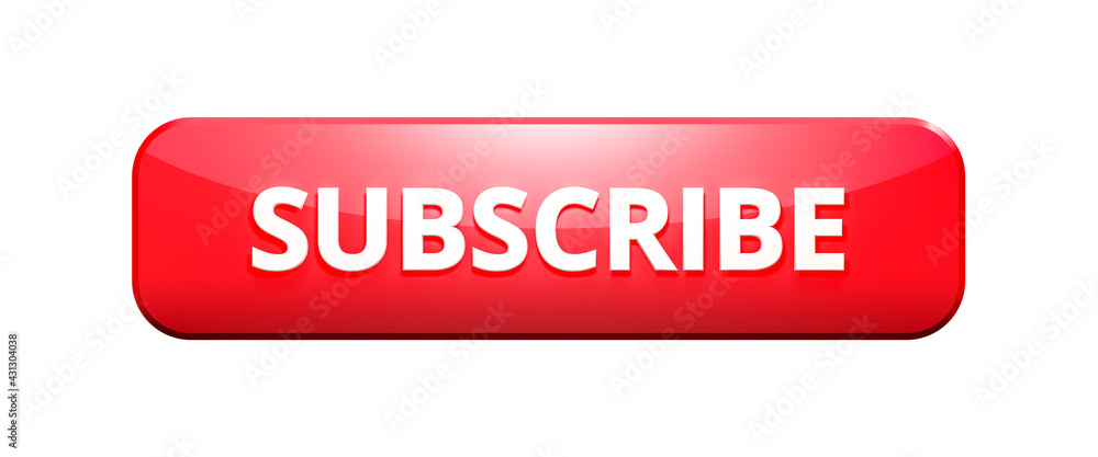 Poster subscribe button or subscription online membership isolated on white background with notification ch