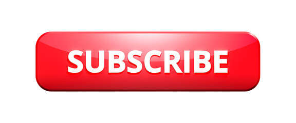 Subscribe button or subscription online membership isolated on white background with notification channel. 3D rendering.