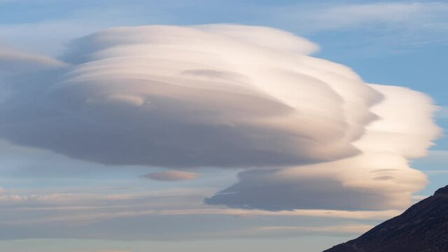 Time lapse of epic lenticular clouds at sunset in Eastern Sierra, California