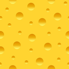 Seamless Pattern Realistic Cheese Texture Background WIth Holes Vector