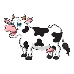 Happy Cow Cartoon Drawing Illustration