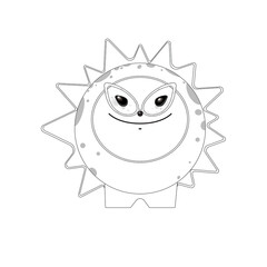 Sun vector. Bright sun. Cartoon sun