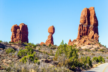 Balanced Rock. Red-brown sandstone