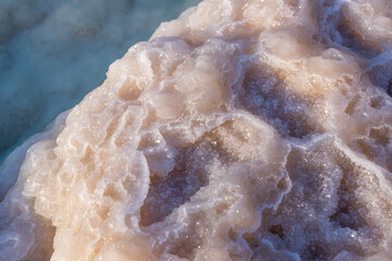 Close up of Dead Sea salt in Israel

