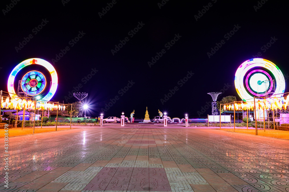 Canvas Prints Landscape of Kwan Phayao Lake at night