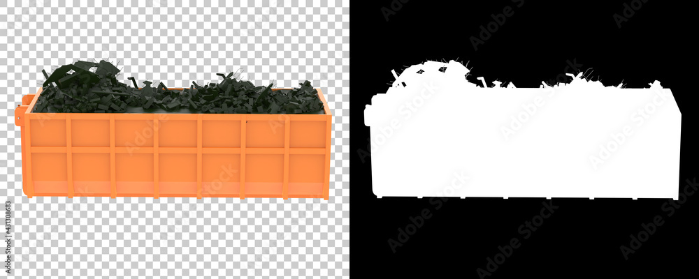 Aufkleber industrial disposal container isolated on background with mask. 3d rendering - illustration