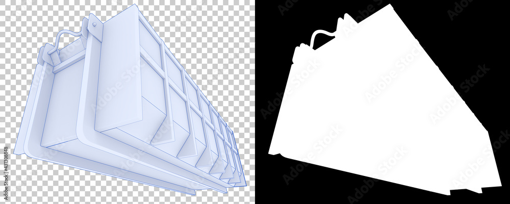 Aufkleber industrial disposal container isolated on background with mask. 3d rendering - illustration