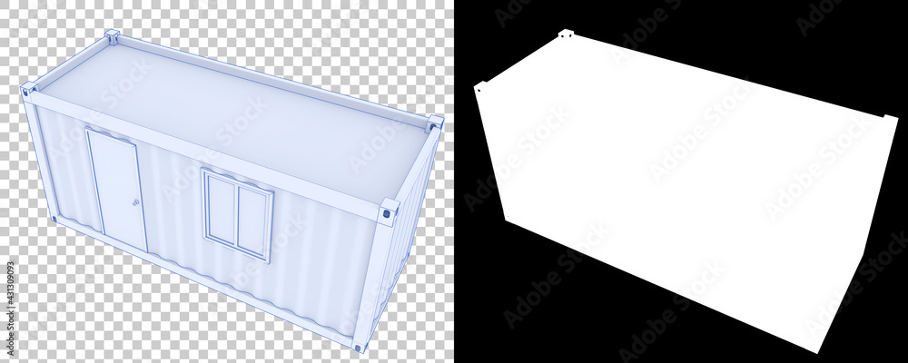 Poster Container isolated on background with mask. 3d rendering - illustration