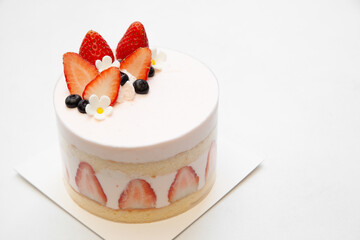 Strawberry short cake with fresh cream for birthday