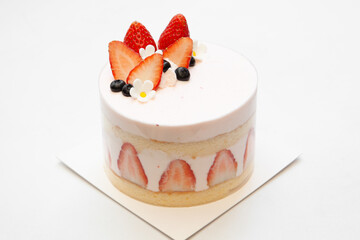 Strawberry short cake with fresh cream for birthday