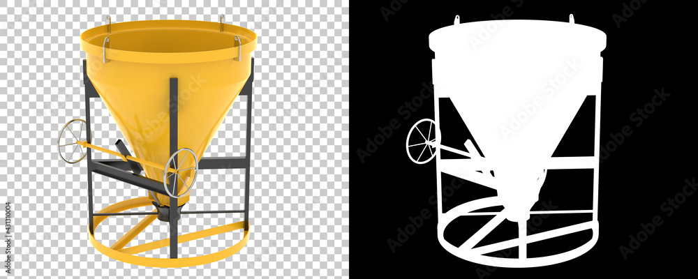 Poster concrete mixer isolated on background with mask. 3d rendering - illustration