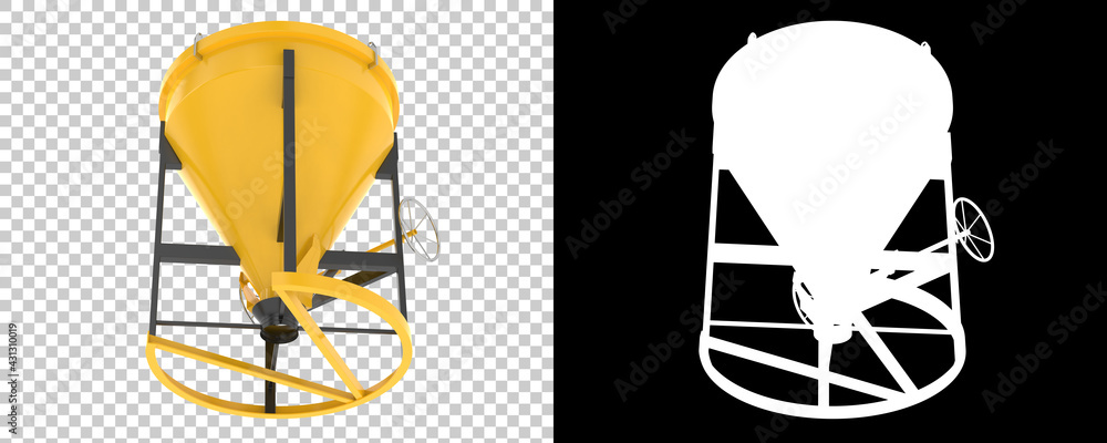 Poster concrete mixer isolated on background with mask. 3d rendering - illustration