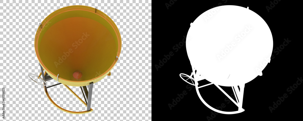 Poster concrete mixer isolated on background with mask. 3d rendering - illustration