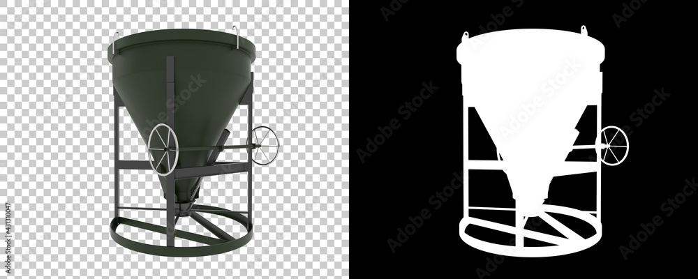 Poster concrete mixer isolated on background with mask. 3d rendering - illustration